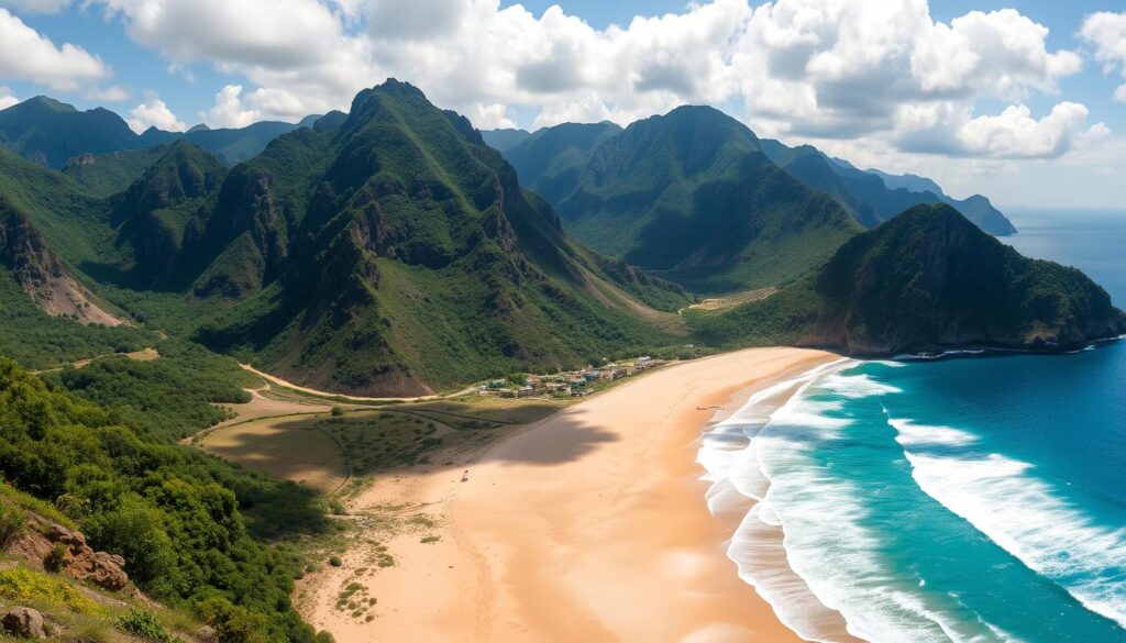 Beach and Mountain Panorama