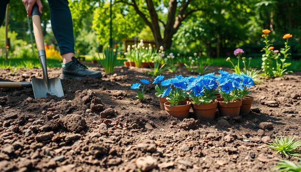 Blue Perennial Flower Soil Preparation