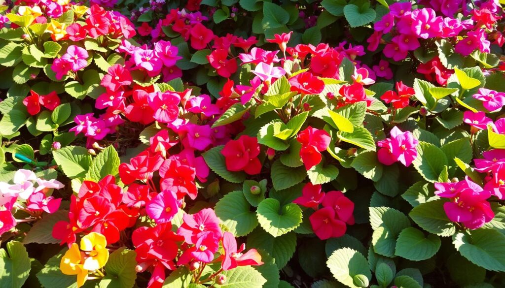Colorful Begonias in Garden Colorful Begonias in Garden