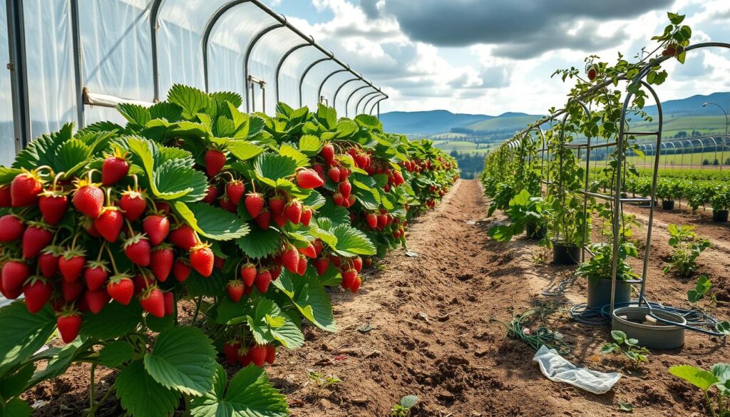 Everbearing Strawberry Harvest Extension Techniques