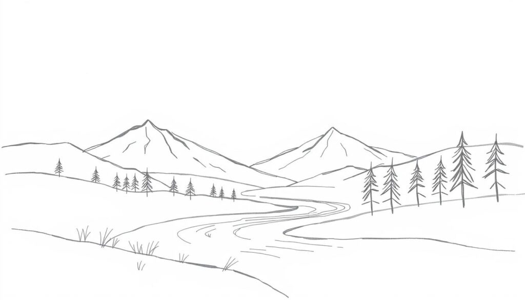 Landscape Drawing Basic Shapes