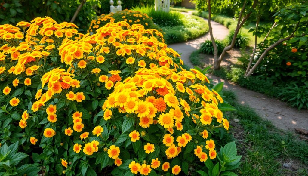 Potentilla Bush in Garden Landscape