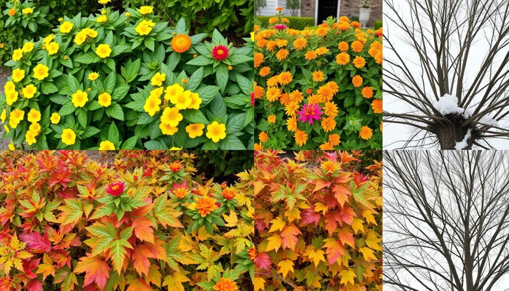 Potentilla Shrub Seasonal Changes