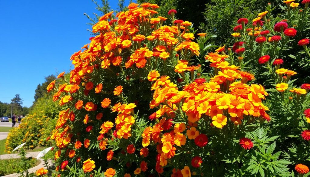 Potentilla Shrubs in Garden