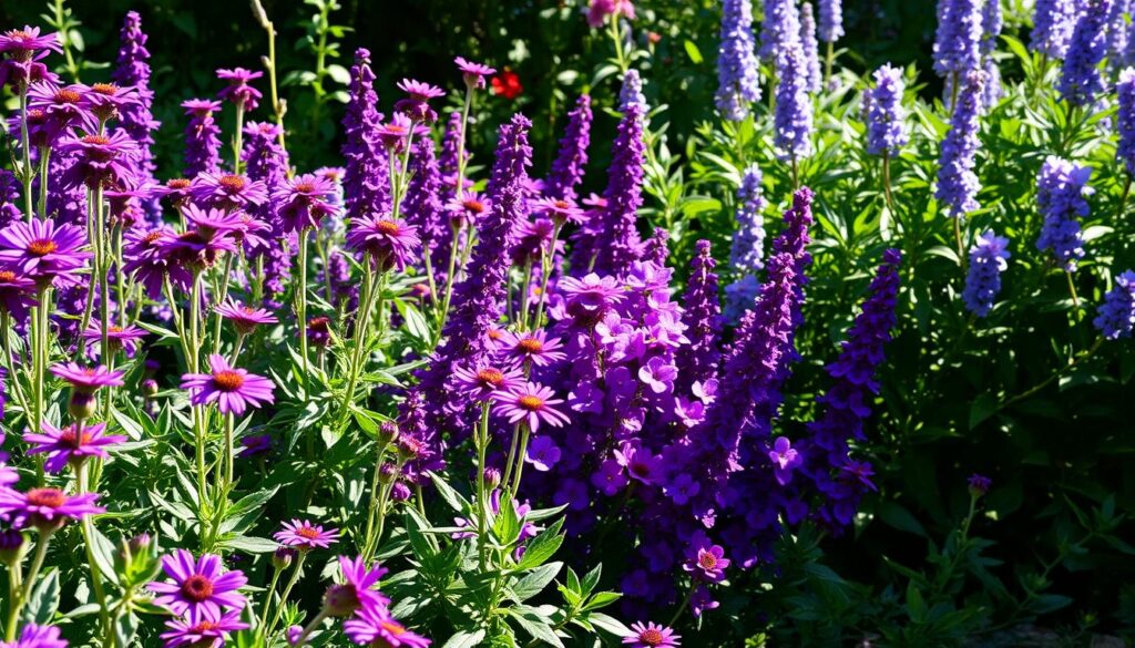 Purple Perennial Flowers in Garden Purple Perennial Flowers in Garden