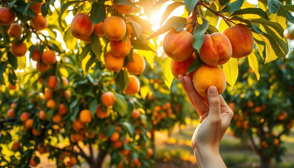 Ripe Apricot Harvesting