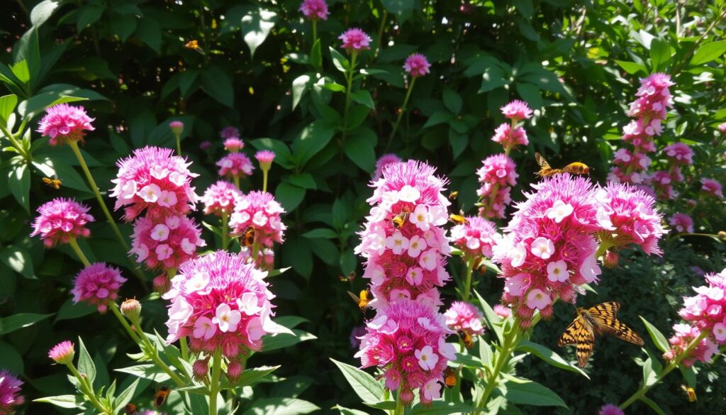 Spirea attracting pollinators in landscaping