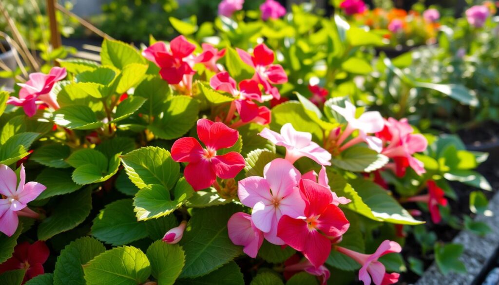 Wax Begonias in Outdoor Garden Wax Begonias in Outdoor Garden