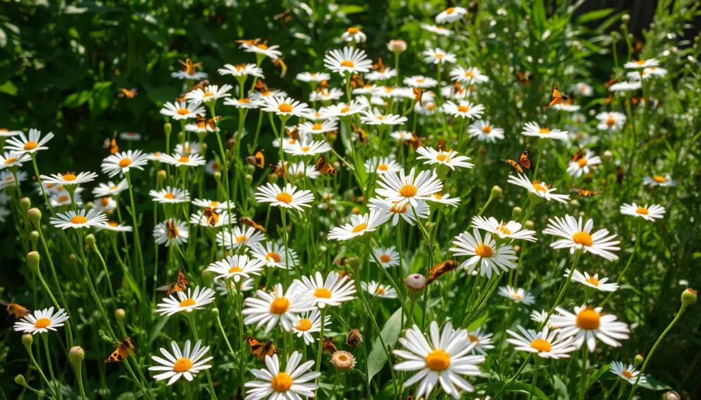 White Perennial Flowers Attracting Pollinators