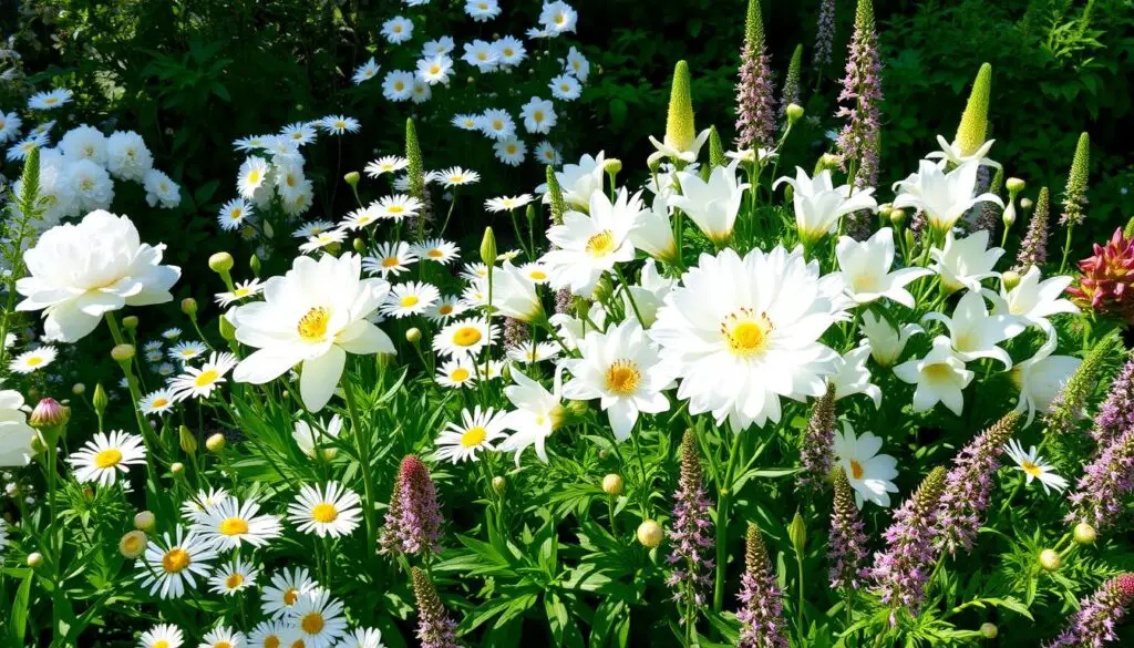 White Perennial Flowers in Garden