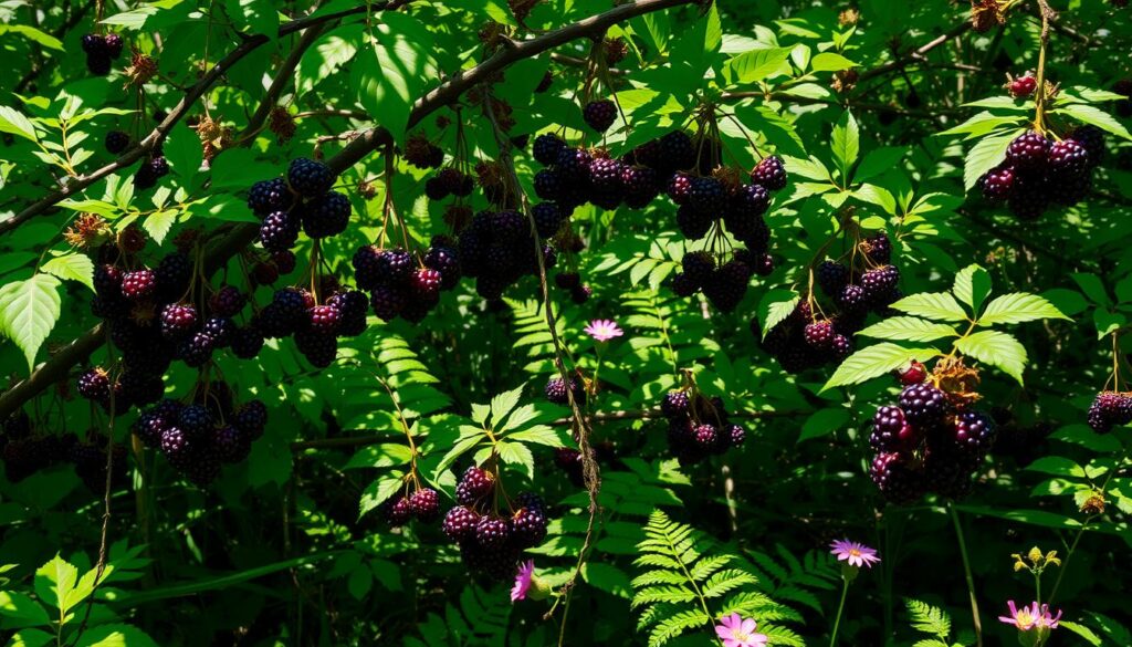 Wild Blackberries in Natural Habitat