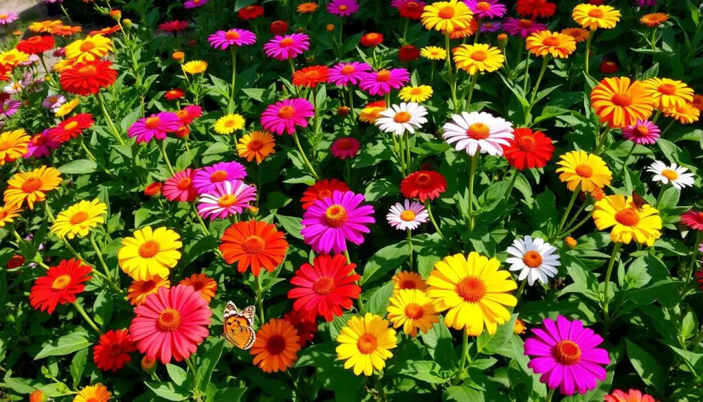 Zinnia Perennials in Garden