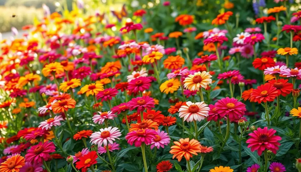 Zinnia Varieties in Garden