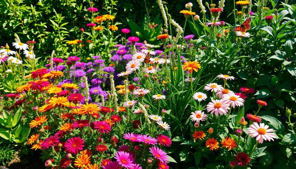 Grown Perennial Plants in Garden Grown Perennial Plants in Garden