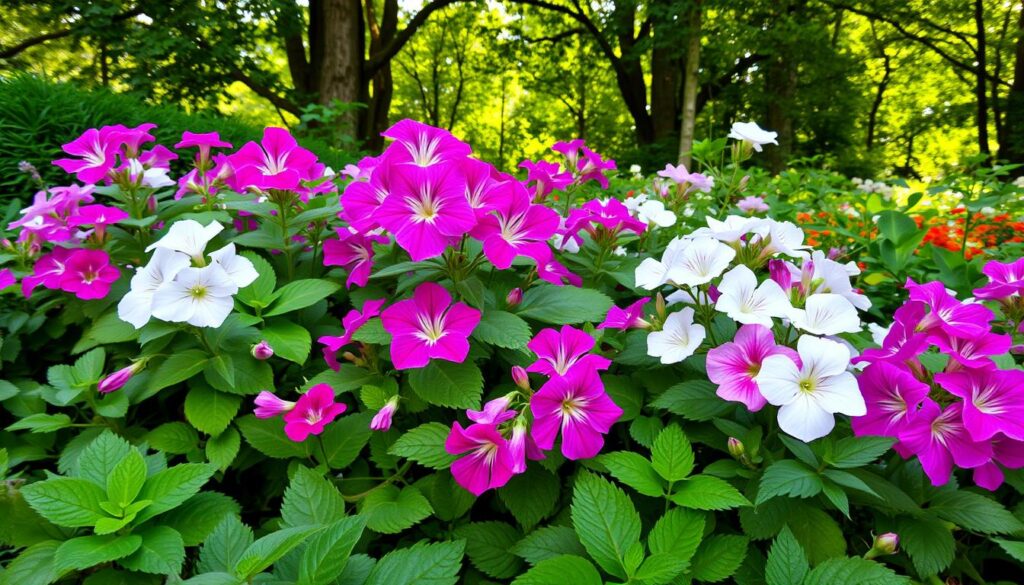 Perennial Geraniums in Garden Perennial Geraniums in Garden